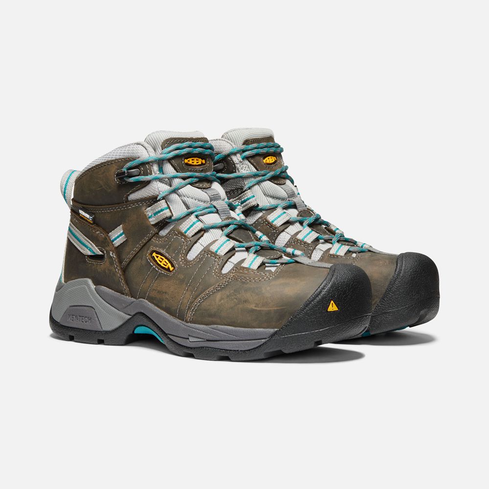 Keen Laarzen Dames Zwart Bruin - Detroit Xt Waterproof (Steel Toe) - 32905-WYXQ